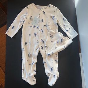 John Lewis Penguin Onesie Size 3-6 Months